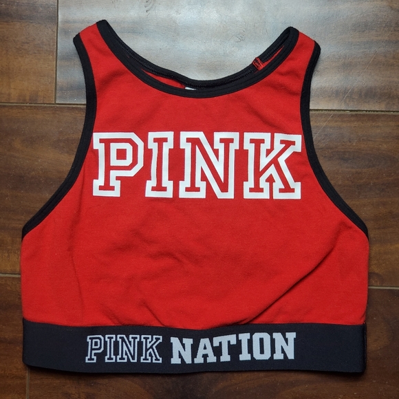 Pink Victoria's Secret High Nevk Sports Bra XS - Picture 2 of 5